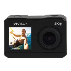 Vivitar 4K Ultra HD Action Camera Bundle Dual Screens, WiFi, 64GB SD, 2 Batteries, Waterproof Case, EIS & More