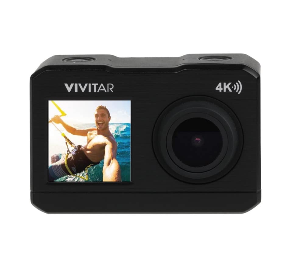 Vivitar 4K Ultra HD Action Camera Bundle Dual Screens, WiFi, 64GB SD, 2 Batteries, Waterproof Case, EIS & More