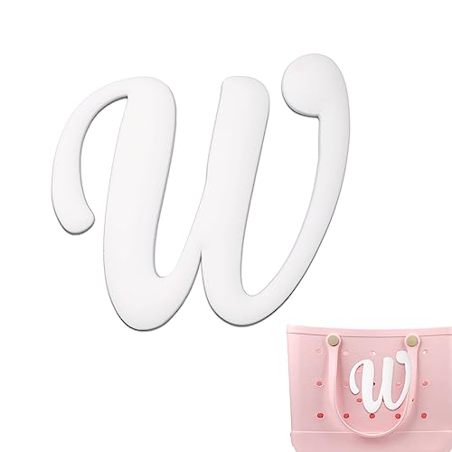 TOYMIS Decorative Lettering for Bogg Bag, Alphabet Letters Decor Letter Charms for Bogg Bag Accessories Alphabet 3D Letters for Personalizing Handbag DIY White (W)