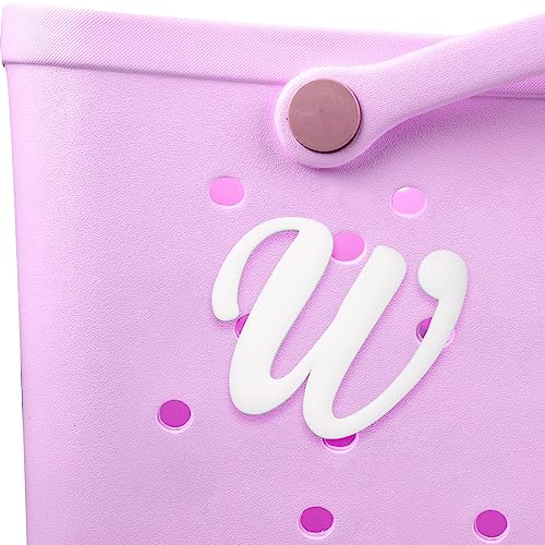 TOYMIS Decorative Lettering for Bogg Bag, Alphabet Letters Decor Letter Charms for Bogg Bag Accessories Alphabet 3D Letters for Personalizing Handbag DIY White (W)