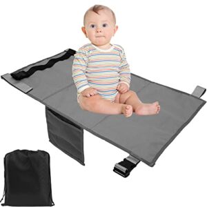 toddler airplane travel bed, airplane seat extender for kids, anti-slip design kids airplane travel essentials, child resting foot mats, lightweight & foldable (grey-1pcs)