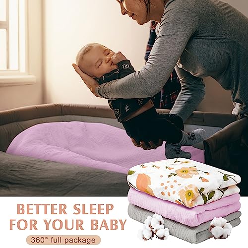 Newwiee 3 Pcs Muslin Changing Pad Cover Neutral Diaper Change Table Pad Covers Soft Breathable Changing Table Sheets for Baby Boys Girls Gift Fit 32 x 16 inch Contoured Pad