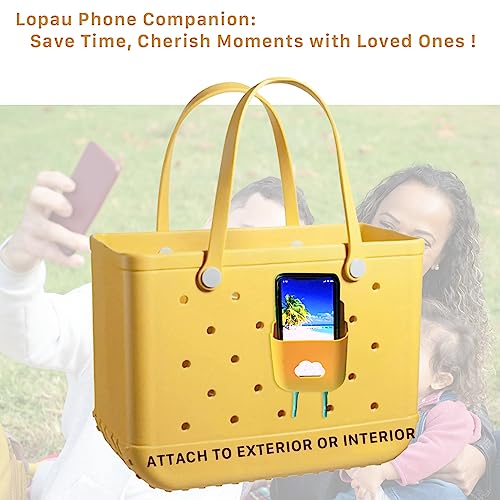 Lopau Phone Case Holder Accessory Compatible with Bogg Bag, Decorative Insert Travel Organizer Kit, Rubber Tote Accessories for Keep Your Phone Lipstip Sunglasses Wallet Keys Easy to Reach(Yellow)