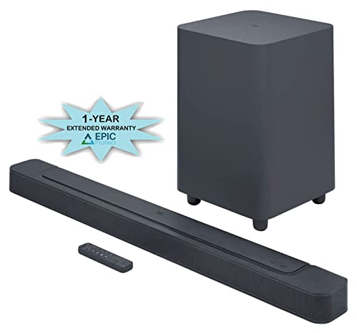 JBL BAR-500 5.1ch Soundbar and Subwoofer with MultiBeam and Dolby Atmos with an Additional 1 Year Coverage by Epic Protect (2023)