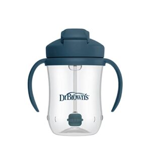 Dr. Brown's Milestones, Baby's First Straw Cup Sippy Cup with Straw, 6m+, 9oz/270ml, Dark Blue, BPA Free