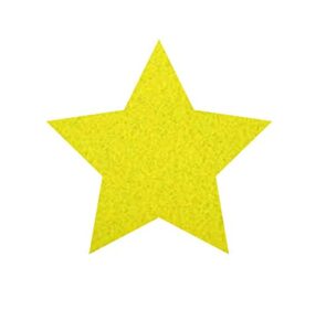 star iron on decal, 4th of july vinyl patches, diy crafts, htv vinyl shape symbol, pick from 9 size options, glitter or plain colors, iron-on almost anything in 5 min (neon yellow glitter)