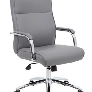 Boss Office Products Chairs Executive Seating, Grey & Be Well Medical Spa Professional Adjustable Drafting Stool with Back, Grey