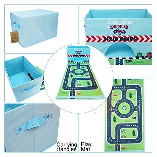 Livememory Toy Cars Storage Box Car Toys Box Toy Car Garage Box (Not Included Cars)