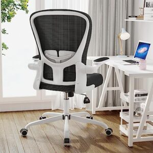 ffijj office chair,ergonomic office chair,breathable mesh desk chair, lumbar support computer chair with flip-up armrests, executive rolling swivel task chair,home office desk chair (white)