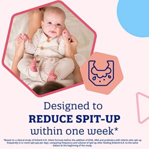 Enfamil A.R. Infant Formula,Clinically Proven to Reduce Reflux & Spit-Up in 1 Week, DHA for Brain Development, Probiotics to Support Digestive & Immune Health, Reusable Powder Tub,19.5 Oz(Pack of 4)