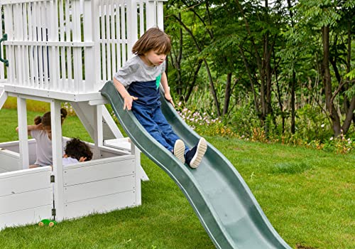 Avenlur Craftsman Modern Swing Set - Outdoor Backyard Swing: Montessori Waldorf Style Slide, Clubhouse, Fort, Gymnastic Bar, Rock Climb Wall, and More for Kids' Imaginative Play - ASTM Cert. - 3-11yr