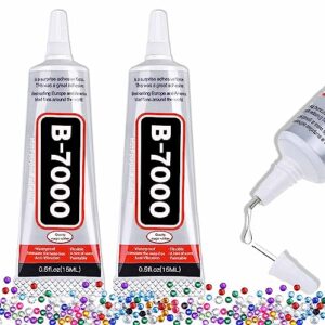 b7000 glue - 15ml/0.5oz (2 pack) - multipurpose adhesive for electronics, crafts, jewelry - strong bonding, flexible, clear drying