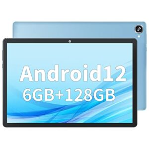 tuohaitime tablet 10.1 inch android 12 tablet 2023 newest 6gb+128gb storage octa-core processor, dual camera, fastest wifi 6, bluetooth, 512gb expand support, ips full hd display (blue)