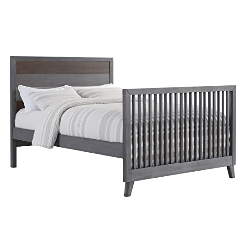 Soho Baby 48011570 Cascade Premium 4-in-1 Convertible Crib, Flat-Top Headboard, Wire Brush Multi-Tone Gray Finish, GreenGuard Gold Certified