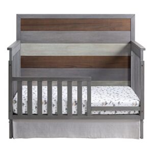 Soho Baby 48011570 Cascade Premium 4-in-1 Convertible Crib, Flat-Top Headboard, Wire Brush Multi-Tone Gray Finish, GreenGuard Gold Certified