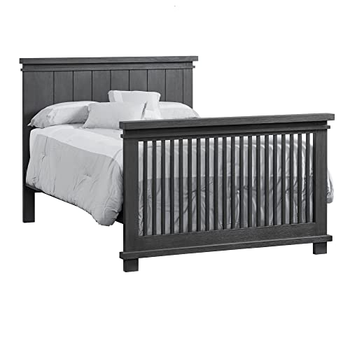 Soho Baby 43011210 Hampton Premium 4-in-1 Convertible Crib, Flat-Top Headboard, Wire Brush Canyon Gray Finish, GreenGuard Gold Certified,
