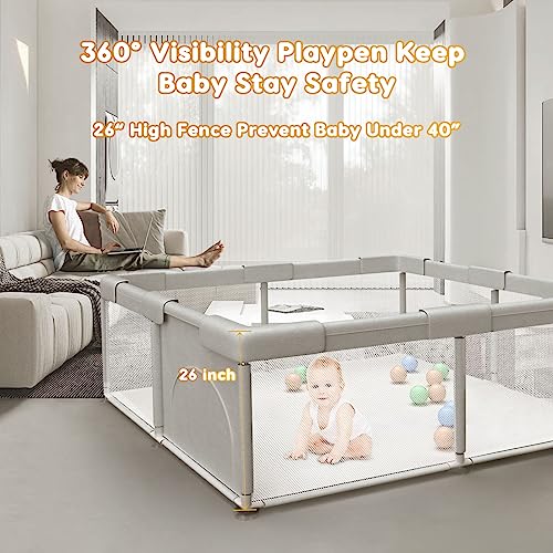 Baby Playpen 47x47 inch Small Playpen for Babies and Toddlers Active or Nap Area