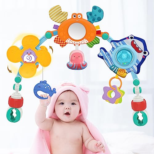 HONGID Baby Stroller Arch Toy - Montessori Toys Car Seat Toys for Infants 0-6-12 Months,Sensory Toys Birthday Gifts for 1 2 3 Toddler Boy Girl, Stocking Stuffers for 0 3 6 9 12 18 24 Months