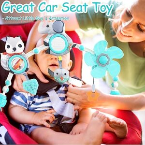 Stroller Arch Car Seat Toy: Baby Toys Mobile Adjustable Arch Toy for Stroller Crib Carseat Bouncer Toy Bar, Infant Toy Age 0 3 6 9 12 24 Months Newborn Hanging Travel Toys with Clip, Shower Gift