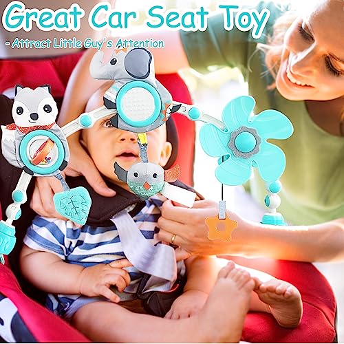 Stroller Arch Car Seat Toy: Baby Toys Mobile Adjustable Arch Toy for Stroller Crib Carseat Bouncer Toy Bar, Infant Toy Age 0 3 6 9 12 24 Months Newborn Hanging Travel Toys with Clip, Shower Gift