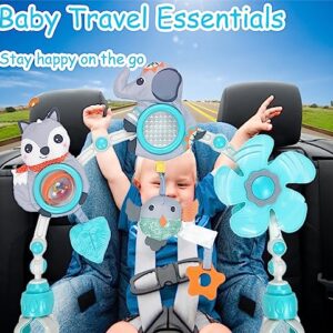 Stroller Arch Car Seat Toy: Baby Toys Mobile Adjustable Arch Toy for Stroller Crib Carseat Bouncer Toy Bar, Infant Toy Age 0 3 6 9 12 24 Months Newborn Hanging Travel Toys with Clip, Shower Gift