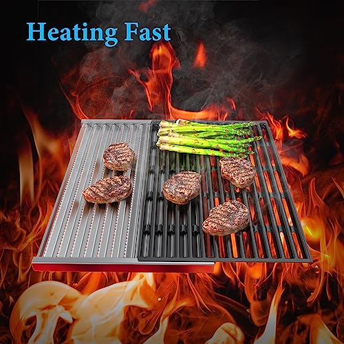 BBQ-PLUS Porcelain-Enamel Cooking Grid Grate and Emitter Plates Replacement Parts for Charbroil Commercial TRU-Infrared Grills 463242715 463242716 463276016 466242715 466242815, Lowes 606682 639322