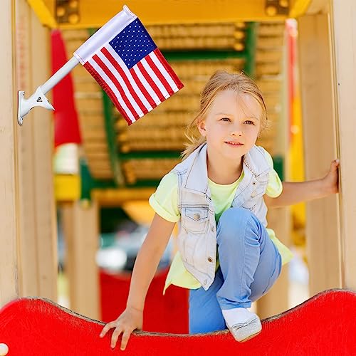 2 Sets American Flag Swing Set American Flag for Playset with Pole Playset Accessories 4th of July decorations and Treehouse Playhouse Backyard Decorations