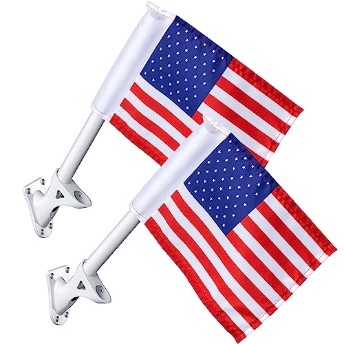 2 Sets American Flag Swing Set American Flag for Playset with Pole Playset Accessories 4th of July decorations and Treehouse Playhouse Backyard Decorations