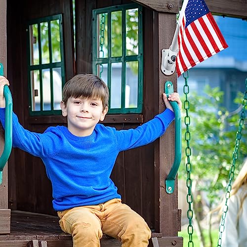 2 Sets American Flag Swing Set American Flag for Playset with Pole Playset Accessories 4th of July decorations and Treehouse Playhouse Backyard Decorations