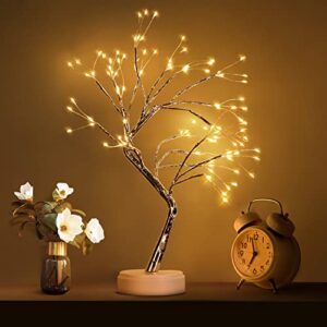 qukadark home decor glow bonsai tree lights, night lights for room decor, tabletop artificial tree lights, ideal for gift giving, home decor, weddings, christmas, holidays, and more (warm white)