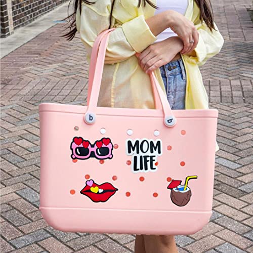 3PCS Bag Charms Compatible with Bogg Bags,Large Size Bag Insert Bag Accessories Compatible with Simply Southern Totes Charm Accessories for Beach Totes (Mom Life)