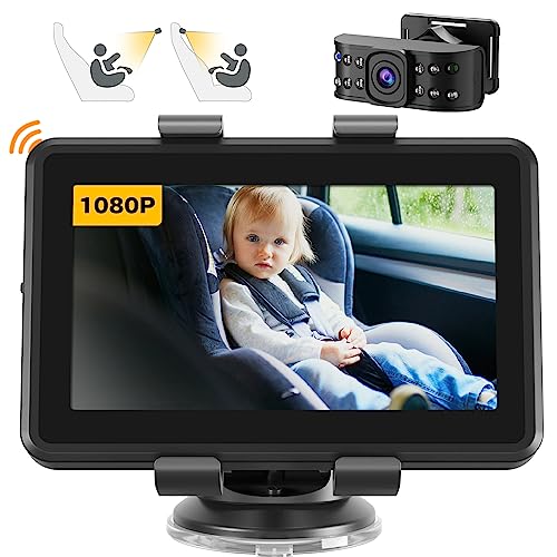 Itomoro Wireless Baby Car Camera, 4.3'' HD 1080P Baby Car Monitor with IR Night Vision, Wireless 2.4G 1000ft Range, Suitable for All Car Models