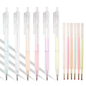 6pcs ball point adhesive glue pen with 6pcs extra glue refills, kids-friendly precise apply and easy control, quick dry glue pen for crafting, scrapbooking, card making, kids school craft supplies.