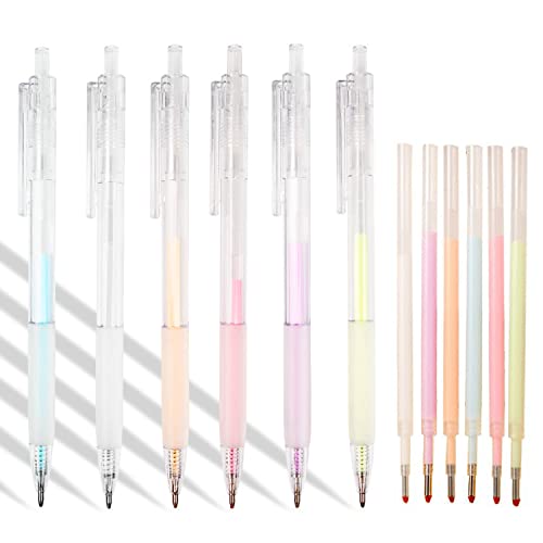 6pcs Ball Point Adhesive Glue Pen with 6PCS Extra Glue Refills, Kids-Friendly Precise Apply and Easy Control, Quick Dry Glue Pen for Crafting, Scrapbooking, Card Making, Kids School Craft Supplies.