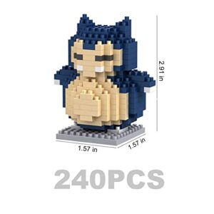 Pocket Monster Micro Building Building Blocks Sets for, 3D Mini Cute Anime Figures Collection Toys 4-PCS Kit Gifts for Adults and Kids