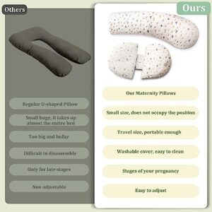 Pregnancy Pillows - Maternity Pillow with Adjustable and Removable Cooling Cover, Pregnancy Pillows for Sleeping - Support for Back, Legs, and Belly of Pregnant Women (Grey)