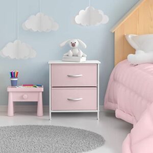 Sorbus Kids Dresser with 8 Drawers and 2 Drawer Nightstand Bundle - Matching Furniture Set - Storage Unit Organizer Chests for Clothing - Bedroom, Kids Rooms, Nursery, & Closet (Pink)