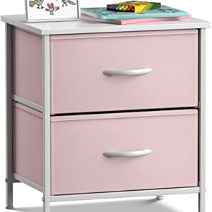 Sorbus Kids Dresser with 8 Drawers and 2 Drawer Nightstand Bundle - Matching Furniture Set - Storage Unit Organizer Chests for Clothing - Bedroom, Kids Rooms, Nursery, & Closet (Pink)