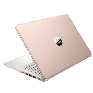 hp latest stream 14" hd laptop, intel celeron processor, 8gb memory, 64gb emmc storage, fast charge, hdmi, up to 11 hours long battery life, office 365 1-year, win 11 s, microfiber bundle, pink gold