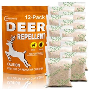 DALIYREPAL Deer Repellent, Rabbit Repellent Outdoor,Deer Repellent for Plants, Rabbit Repellent for Yard Powerful, Deer Deterrent for Trees,Outdoor Deer Repellant Yard 12 Packs/Bag