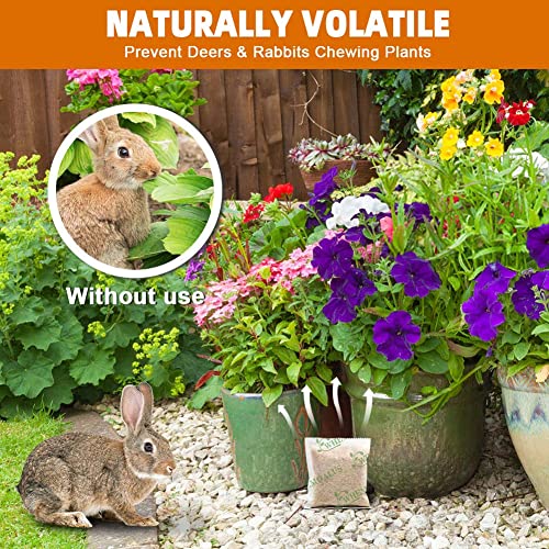 DALIYREPAL Deer Repellent, Rabbit Repellent Outdoor,Deer Repellent for Plants, Rabbit Repellent for Yard Powerful, Deer Deterrent for Trees,Outdoor Deer Repellant Yard 12 Packs/Bag