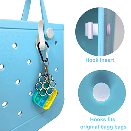 Aovaely 4 Pack Beach Bag Charms Hooks, Beach Bag Accessories Inserts for Hanging Key Cup Holder Tote Bag Accessories for Beach Camping