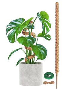 47 inch moss pole for plants monstera, bendable plant stakes for climbing plants, monstera moss pole, bendable coco coir plant support, plant sticks support for indoor plants (1 pack)
