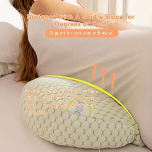 SESI Pregnancy Pillows for Sleeping, Maternity Pillow for Pregnant Women with Detachable and Adjustable Pillow Cover - Pregnancy Body Pillow Support for Back, Legs, Belly, Hips (Green)