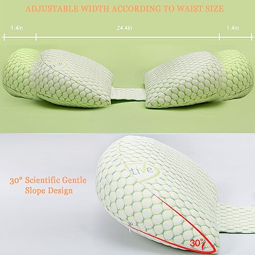 SESI Pregnancy Pillows for Sleeping, Maternity Pillow for Pregnant Women with Detachable and Adjustable Pillow Cover - Pregnancy Body Pillow Support for Back, Legs, Belly, Hips (Green)