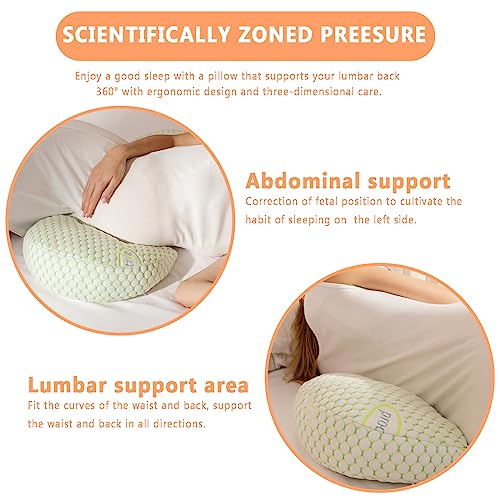 SESI Pregnancy Pillows for Sleeping, Maternity Pillow for Pregnant Women with Detachable and Adjustable Pillow Cover - Pregnancy Body Pillow Support for Back, Legs, Belly, Hips (Green)