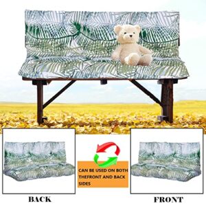 bumuam Swing Replacement Seat Cushions, Outdoor Swing Cushions 3 Seater Waterproof Porch Swing Cushions with Backrest Bench Cushion for Patio Backyard Garden Furniture (Bamboo Leaves 60x40in)