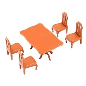 SAFIGLE 1 Set/5pcs Toddler Table and Chairs Kids Desk Chairs for Girls Kids Chairs for Table Mini Table and Chair for Toddler Kids Mini Table and Chairs Kids Resin Table and Chairs Brown