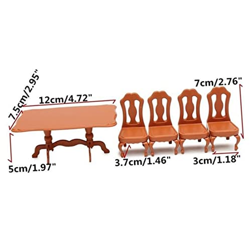 SAFIGLE 1 Set/5pcs Toddler Table and Chairs Kids Desk Chairs for Girls Kids Chairs for Table Mini Table and Chair for Toddler Kids Mini Table and Chairs Kids Resin Table and Chairs Brown