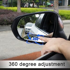 LivTee Blind Spot Car Mirror, Long Framed HD Glass and ABS Housing Convex Wide Angle Side Rearview Mirrors with Adjustable Stick for Universal Car (2 pcs)